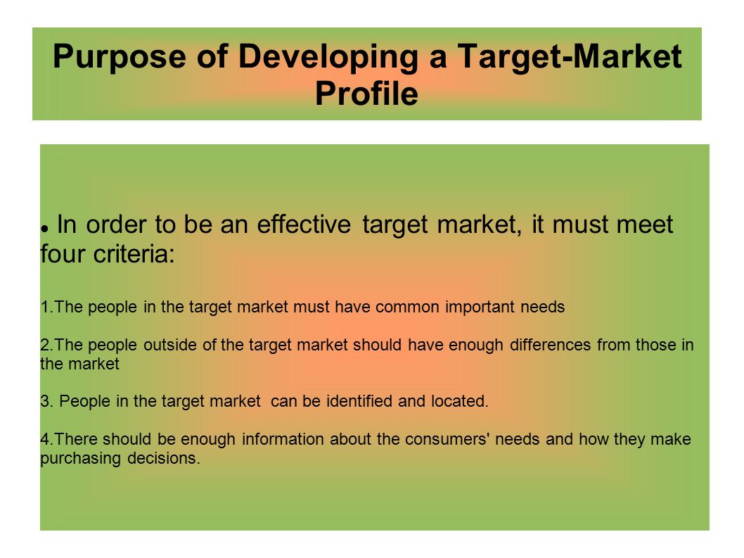target market profiling