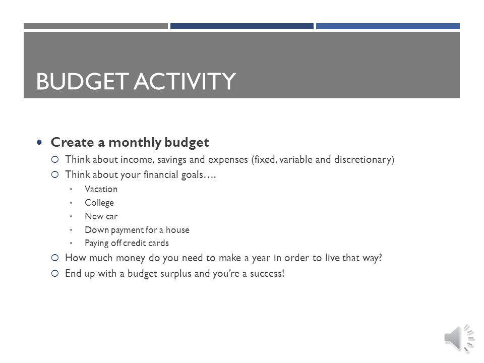 budget exercise for college students