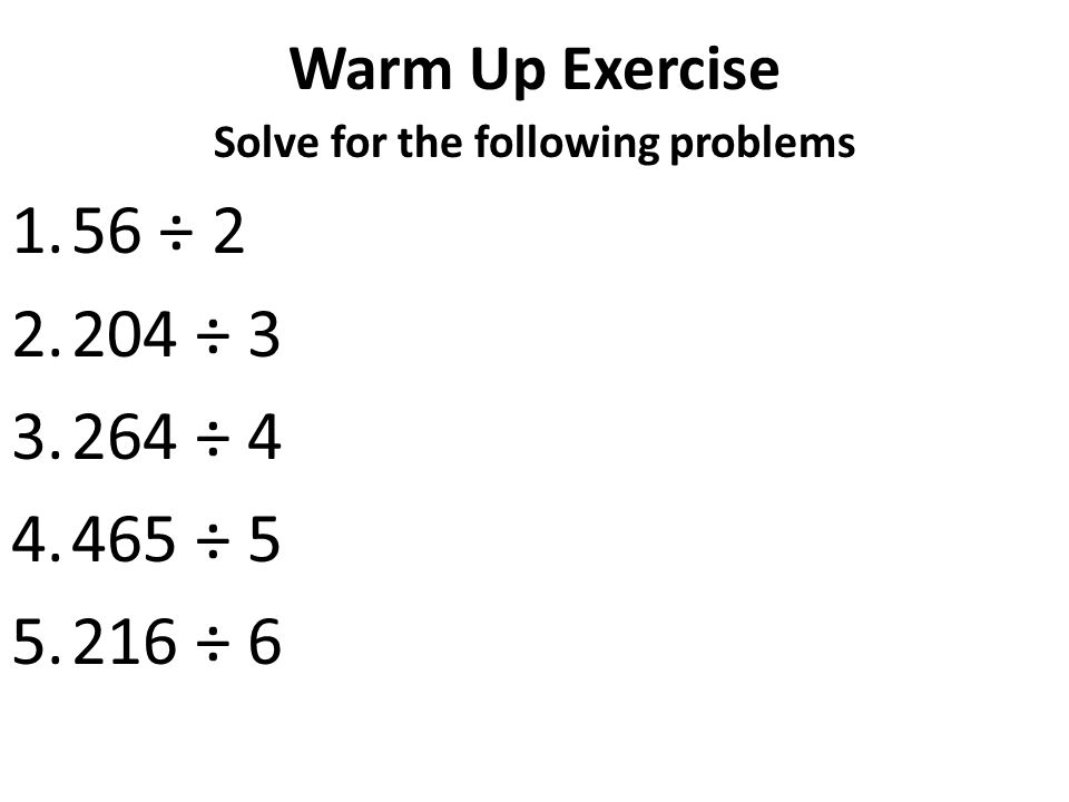 Solving Long Division Problems