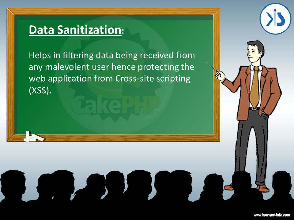 Data Sanitization : Helps in filtering data being received from any malevolent user hence protecting the web application from Cross-site scripting (XSS).