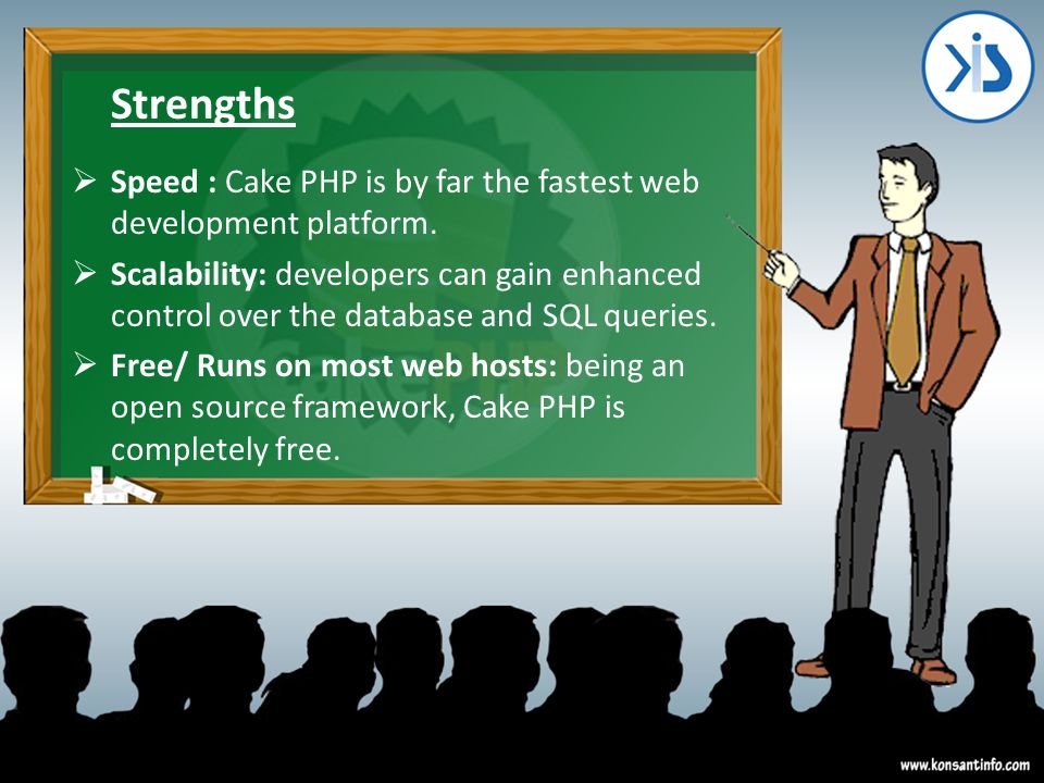 Strengths  Speed : Cake PHP is by far the fastest web development platform.
