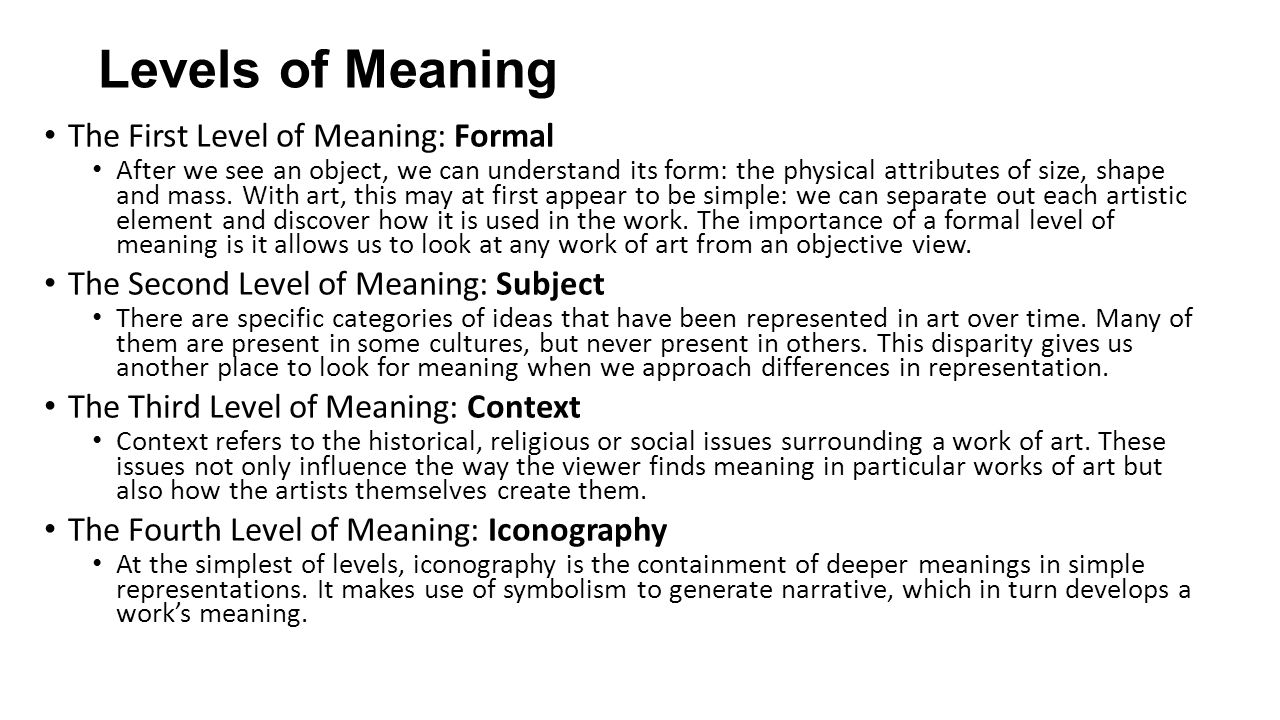 level of meaning level of meaning