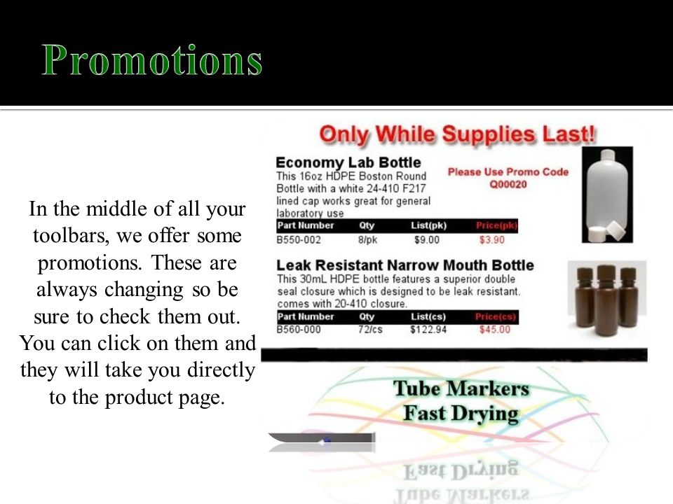 In the middle of all your toolbars, we offer some promotions.