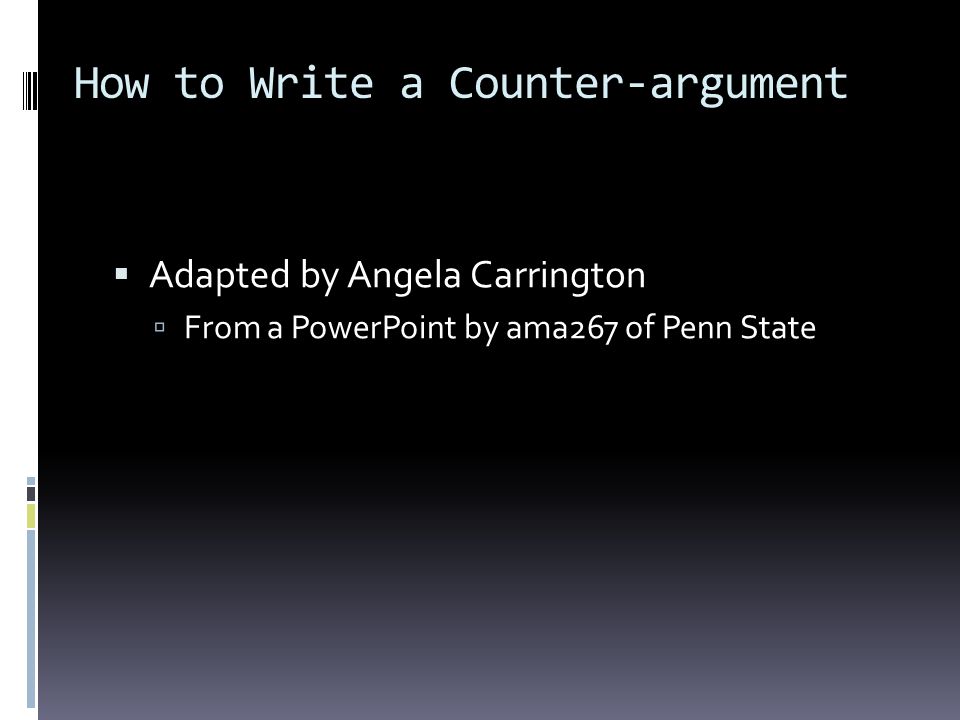 Counter Argument In An Essay
