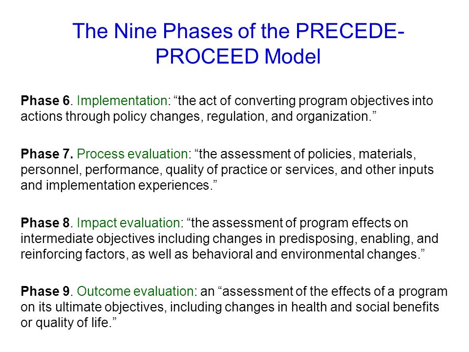 Planning And Evaluation Of Health Programs