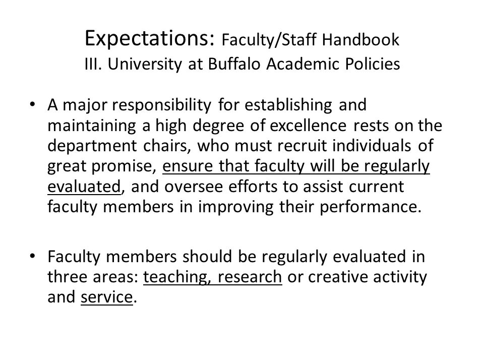 Expectations: Faculty/Staff Handbook III.
