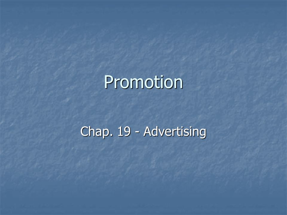 Promotion Chap Advertising
