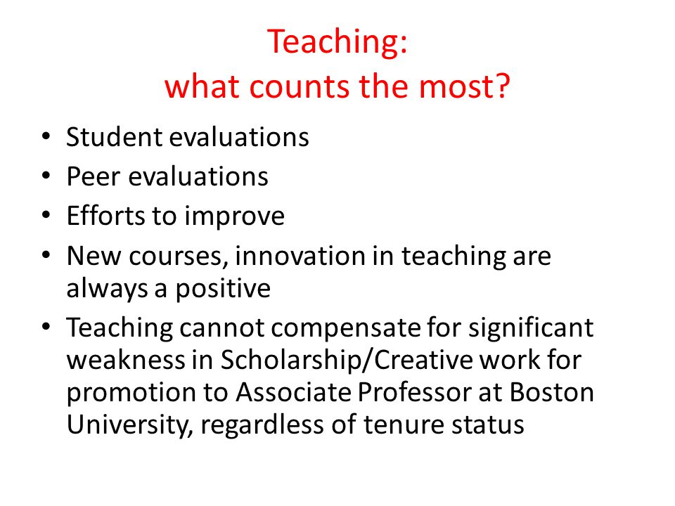 Teaching: what counts the most.