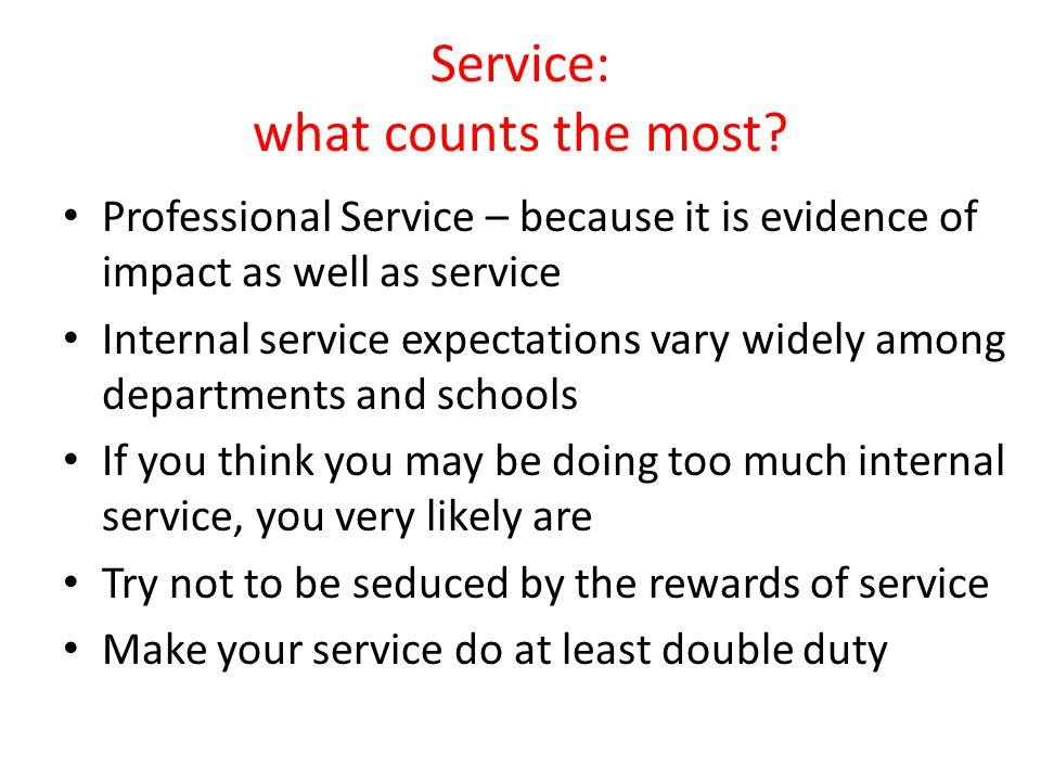Service: what counts the most.