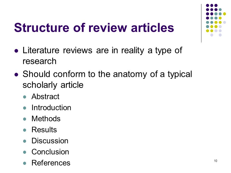 Review of articles