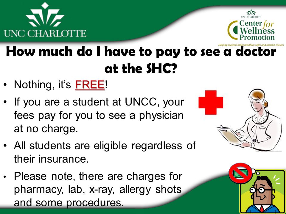 How much do I have to pay to see a doctor at the SHC.
