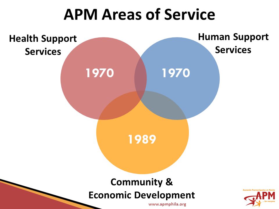 APM Areas of Service Community & Economic Development Human Support Services Health Support Services