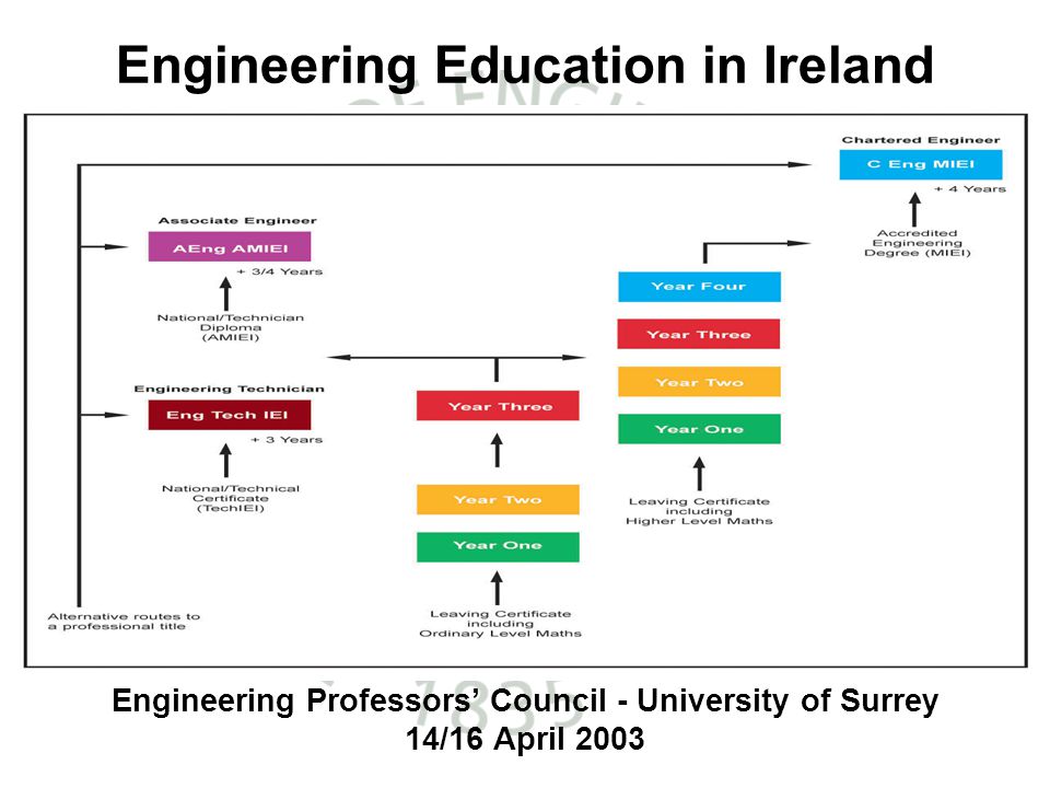 Engineering Professors Council - University of Surrey 14/16 April 2003 Engineering Education in Ireland From Grace