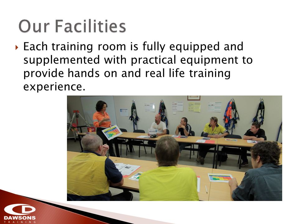 Each training room is fully equipped and supplemented with practical equipment to provide hands on and real life training experience.