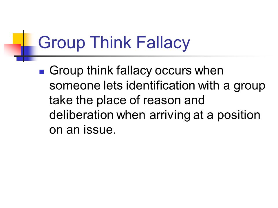 the group and groupthink essay In turn, these factors contribute to defective decision making by the group 12 the groupthink model the groupthink model (figure 1) provides a visual representation of the theory of groupthink, including the conditions under which groupthink is likely to occur, the symptoms of groupthink, and the consequences resulting from groupthink. the group and groupthink essay In turn, these factors contribute to defective decision making by the group 12 the groupthink model the groupthink model (figure 1) provides a visual representation of the theory of groupthink, including the conditions under which groupthink is likely to occur, the symptoms of groupthink, and the consequences resulting from groupthink.