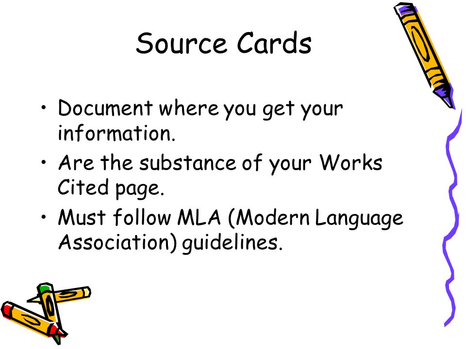 Source cards for websites
