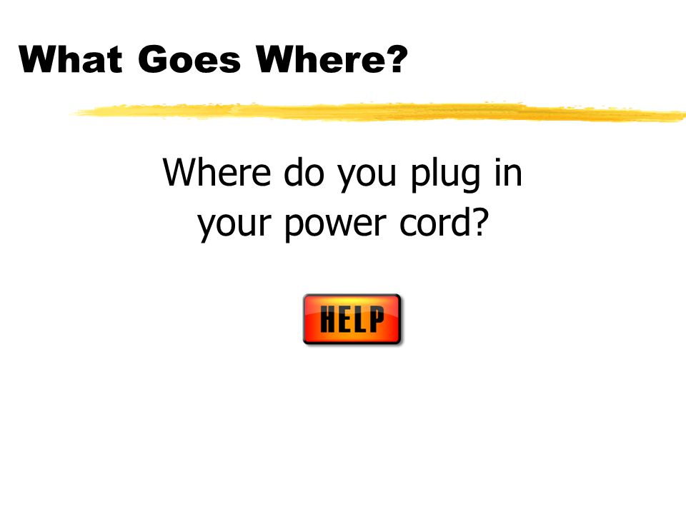 What Goes Where Where do you plug in your power cord