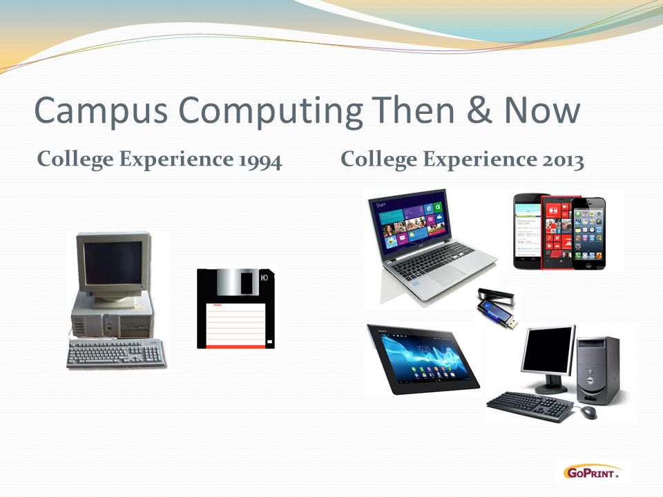 Campus Computing Then & Now College Experience 1994 College Experience 2013