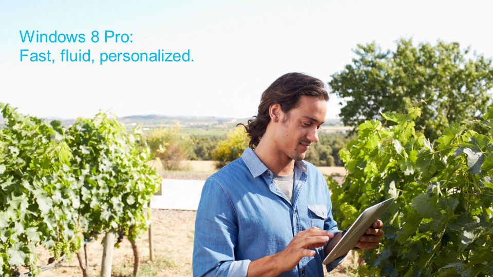 Windows 8 Pro: Fast, fluid, personalized.