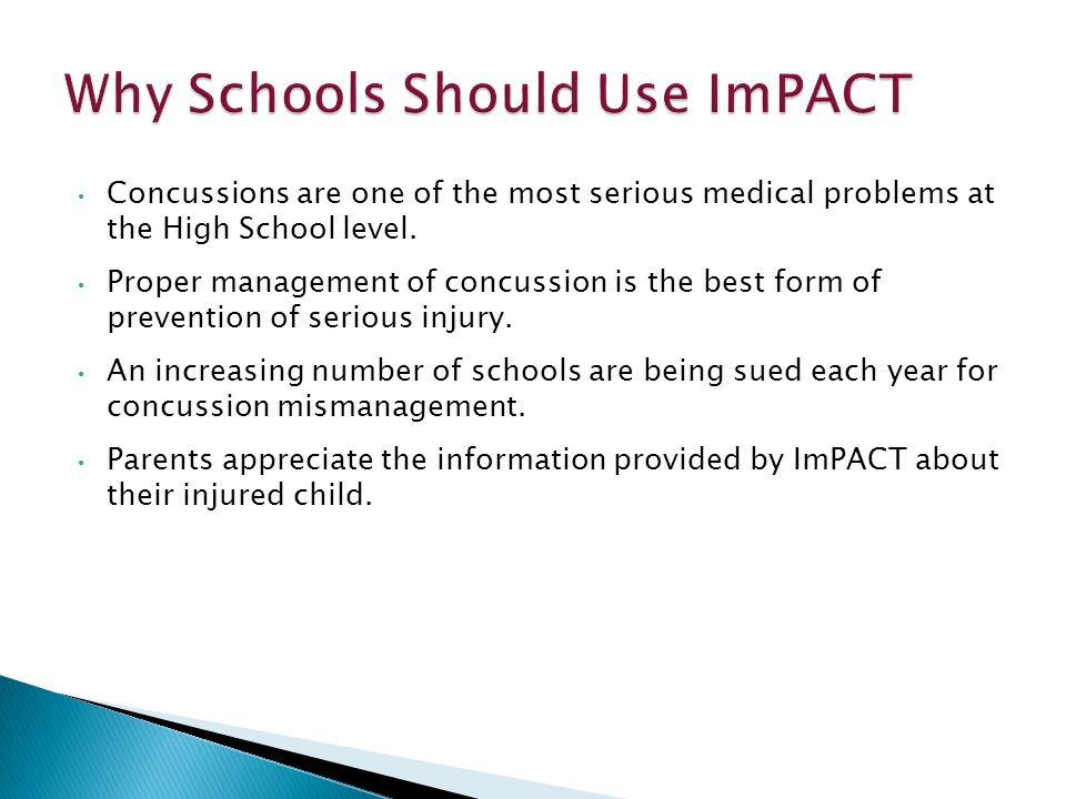 Concussions are one of the most serious medical problems at the High School level.