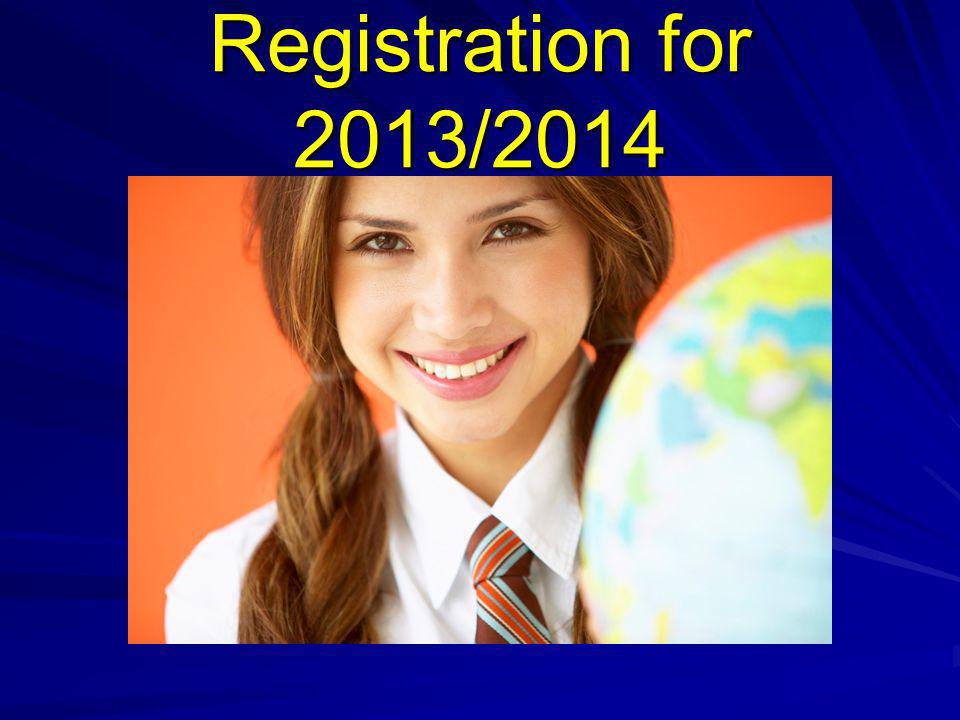 Registration for 2013/2014