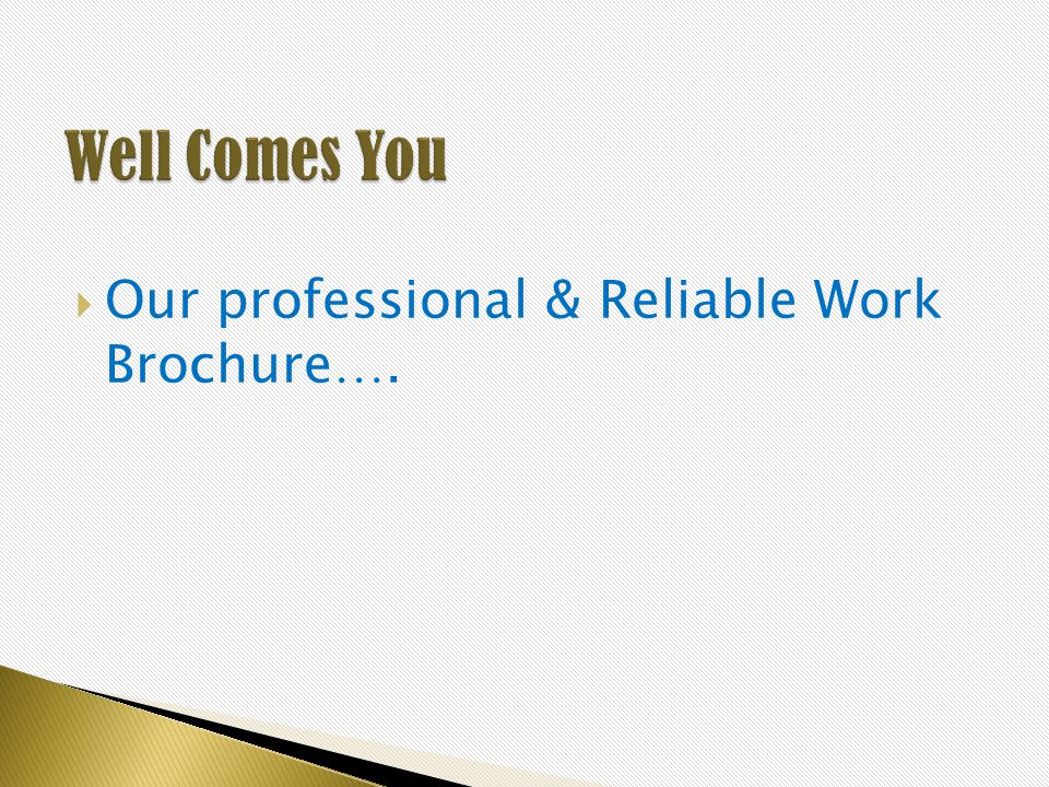 Our professional & Reliable Work Brochure ….
