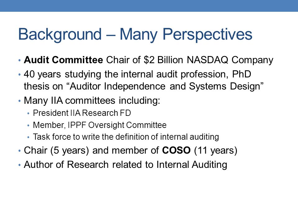 An internal auditor s commitment to independence: influence of role
