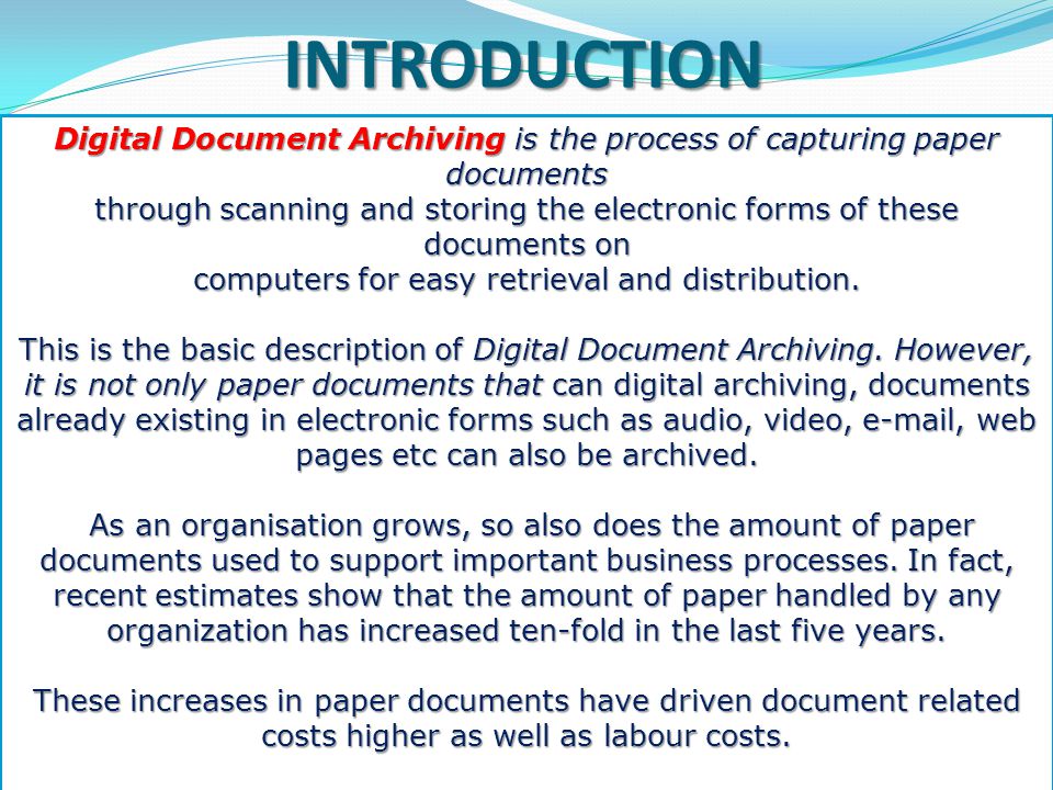 CLEARSPACE Digital Document Archiving system