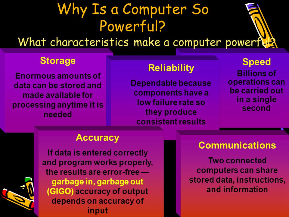 Speed Billions of operations can be carried out in a single second Why Is a Computer So Powerful.