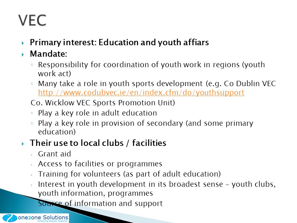 Primary interest: Education and youth affiars Mandate: Responsibility for coordination of youth work in regions (youth work act) Many take a role in youth sports development (e.g.