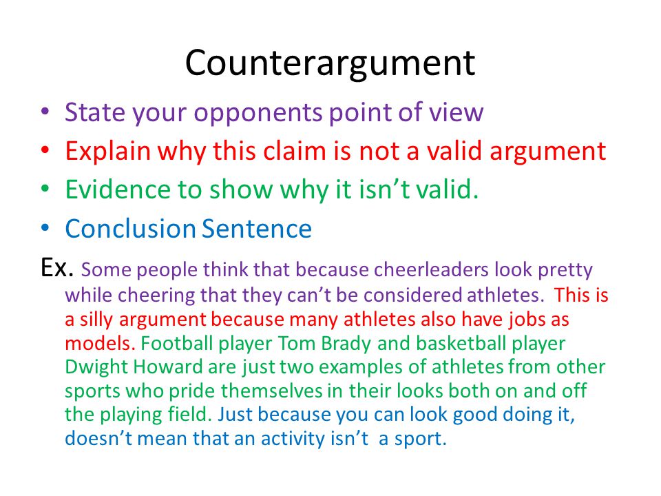 Example of counter argument in essays