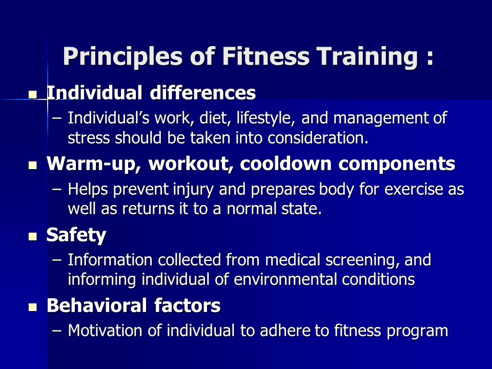 Individual Fitness Program