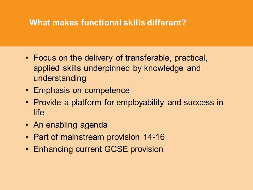 What makes functional skills different.