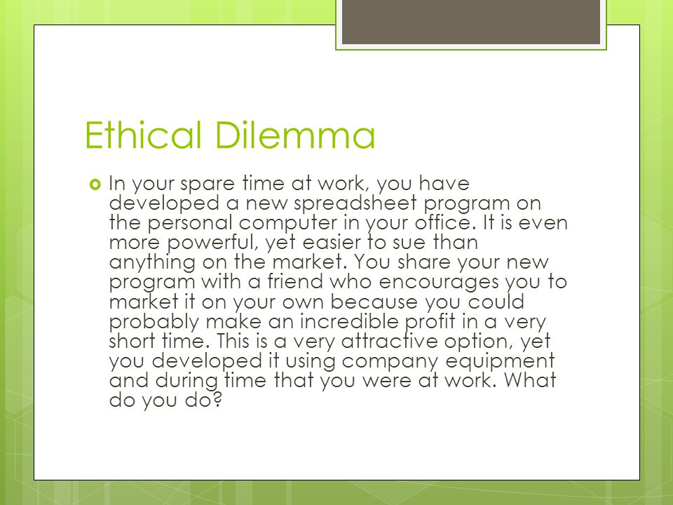 ethical communication dilemma In communication, ethics work to enhance credibility, improve the decision-making process and allow for trust between the two parties ethics provide the groundwork for right and wrong, allowing two parties to communicate with a basic understanding of what is expected the purpose of ethics is to. ethical communication dilemma In communication, ethics work to enhance credibility, improve the decision-making process and allow for trust between the two parties ethics provide the groundwork for right and wrong, allowing two parties to communicate with a basic understanding of what is expected the purpose of ethics is to.
