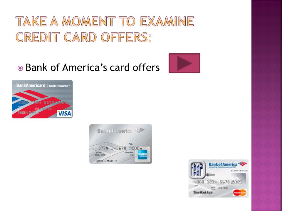 Bank of Americas card offers