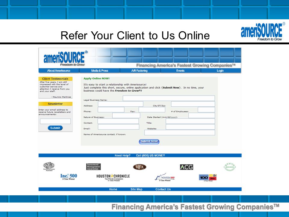 Refer Your Client to Us Online