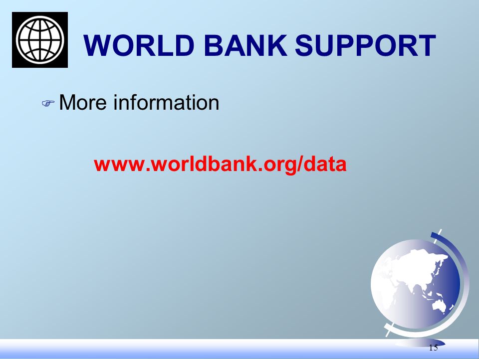 15 WORLD BANK SUPPORT F More information