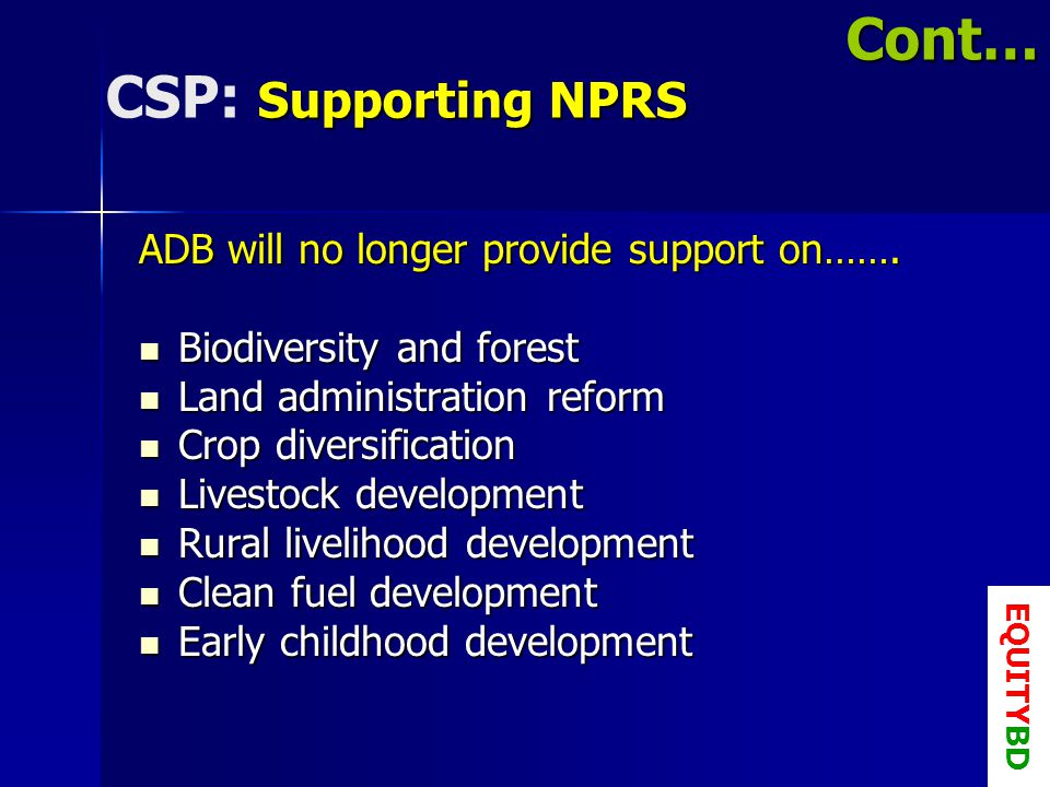 Supporting NPRS CSP: Supporting NPRS ADB will no longer provide support on…….