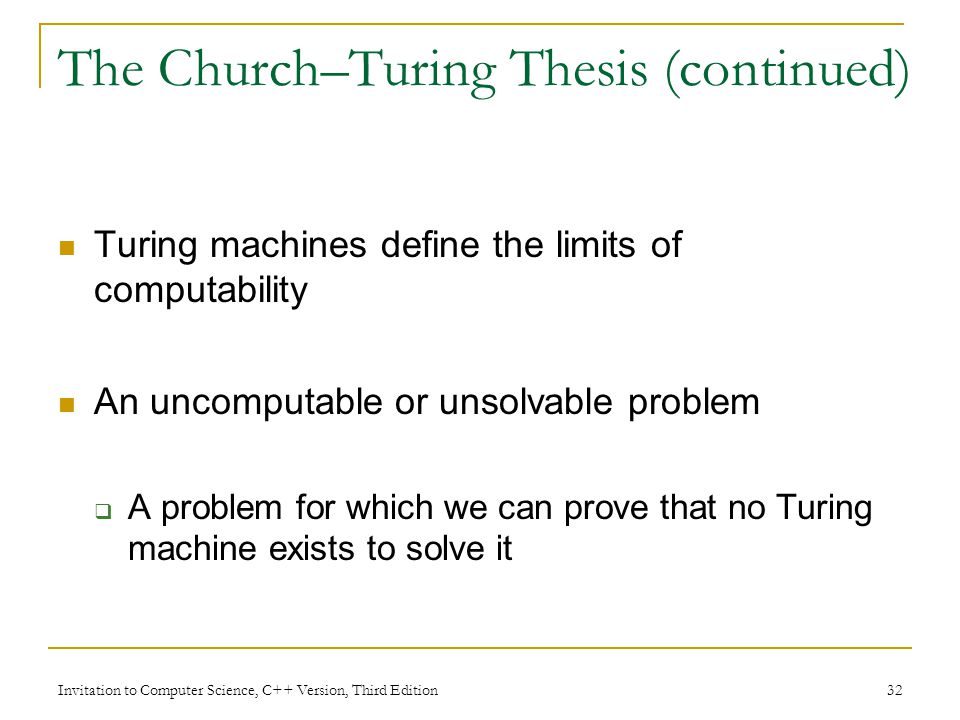 Church turing thesis turing machines
