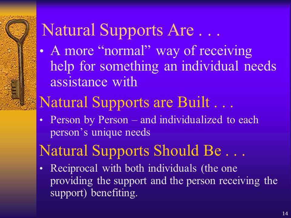 14 Natural Supports Are...