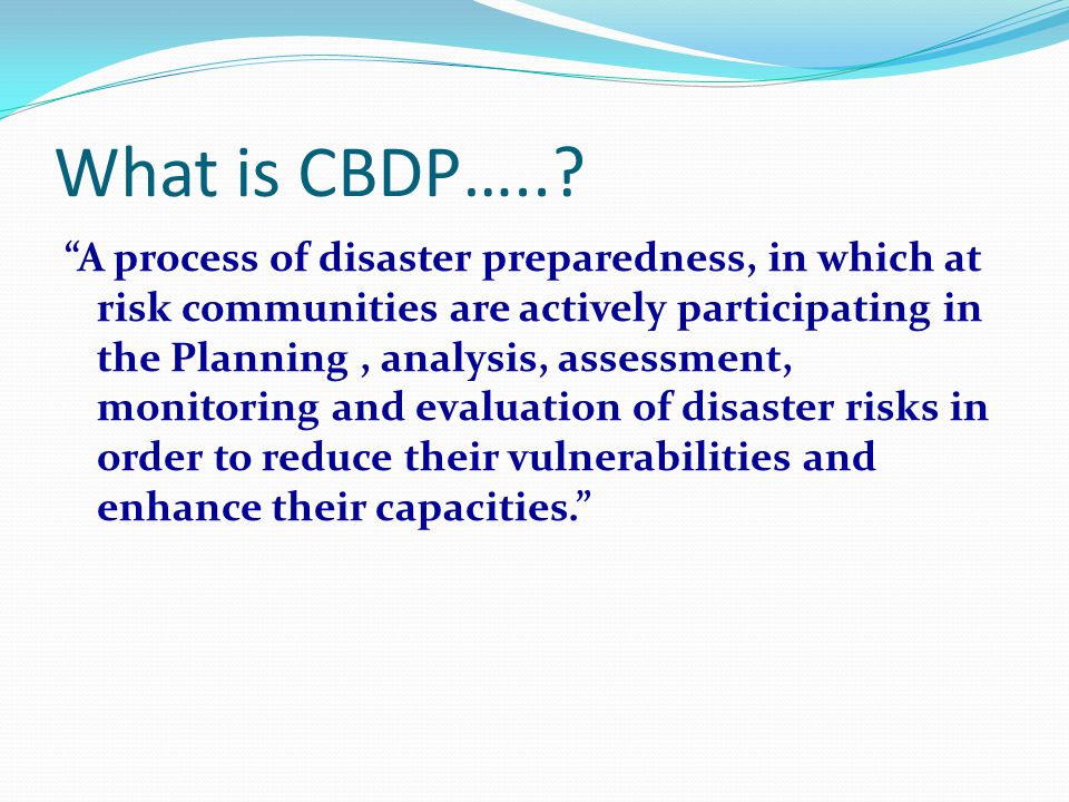 What is CBDP…...