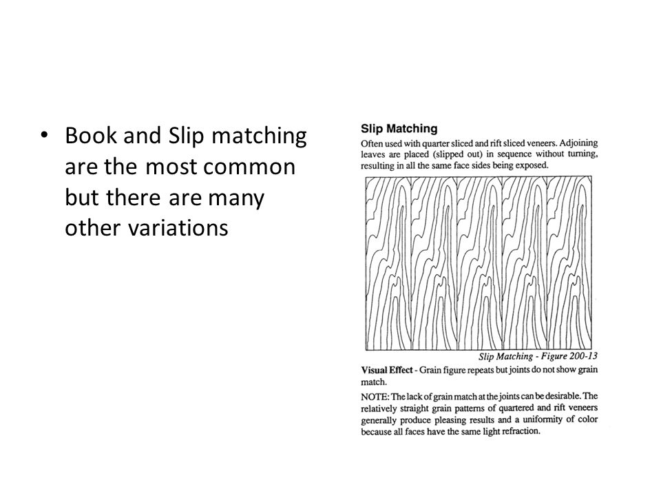 Book and Slip matching are the most common but there are many other variations