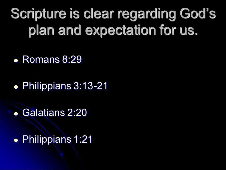 Scripture is clear regarding Gods plan and expectation for us.