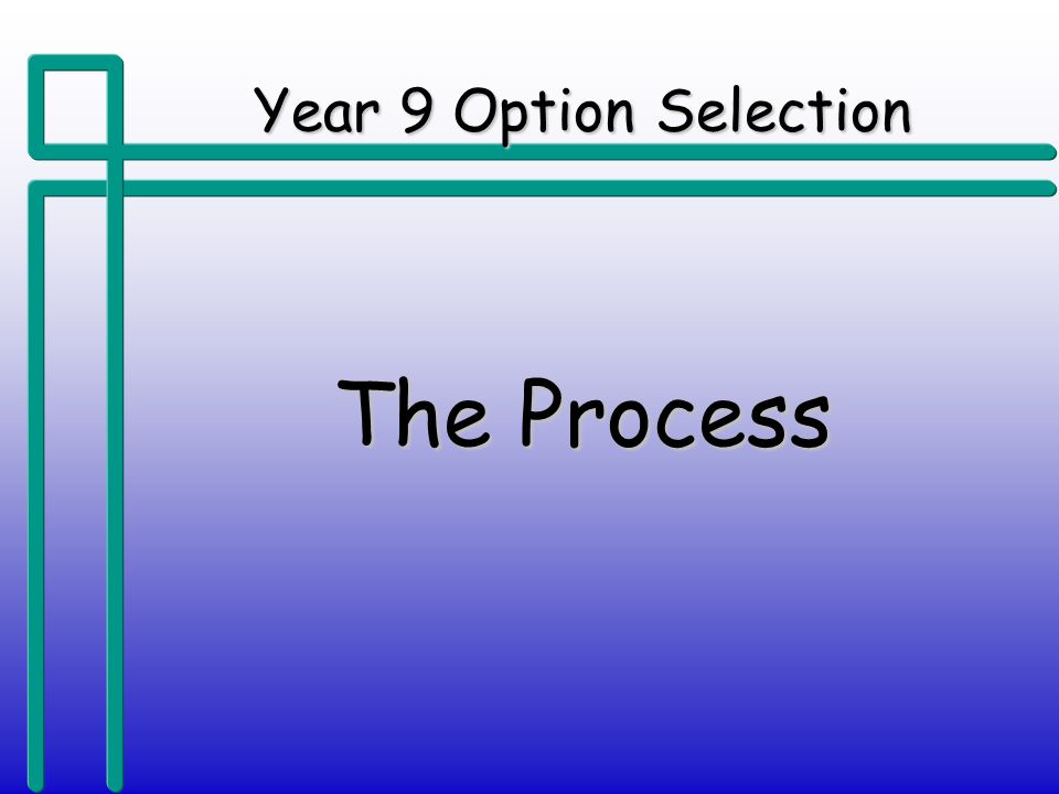 Year 9 Option Selection The Process
