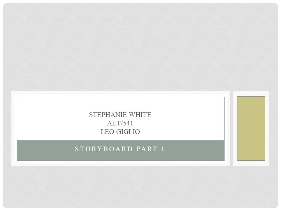 STORYBOARD PART 1 STEPHANIE WHITE AET/541 LEO GIGLIO