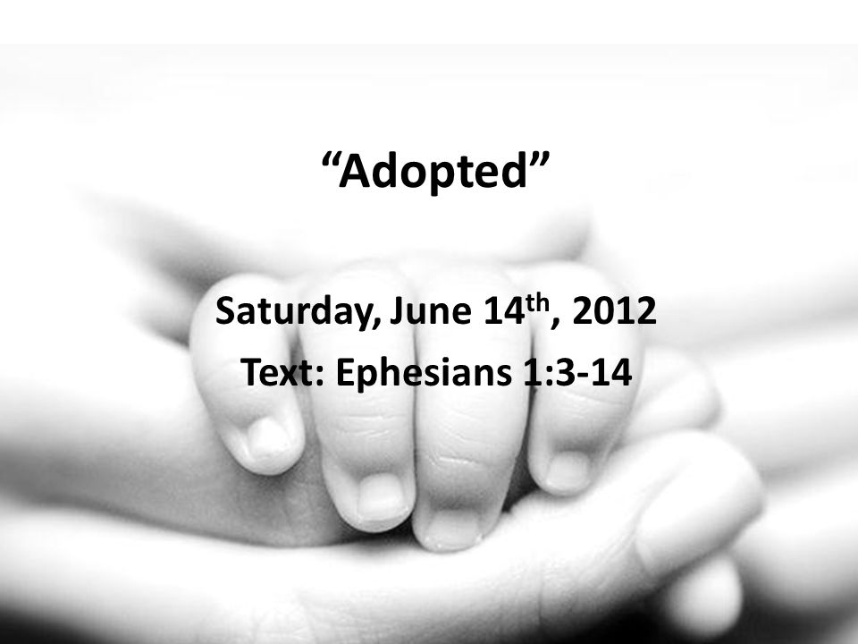 Adopted Saturday, June 14 th, 2012 Text: Ephesians 1:3-14