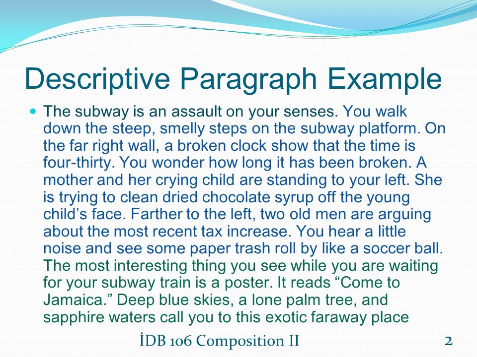 descriptive writing essays