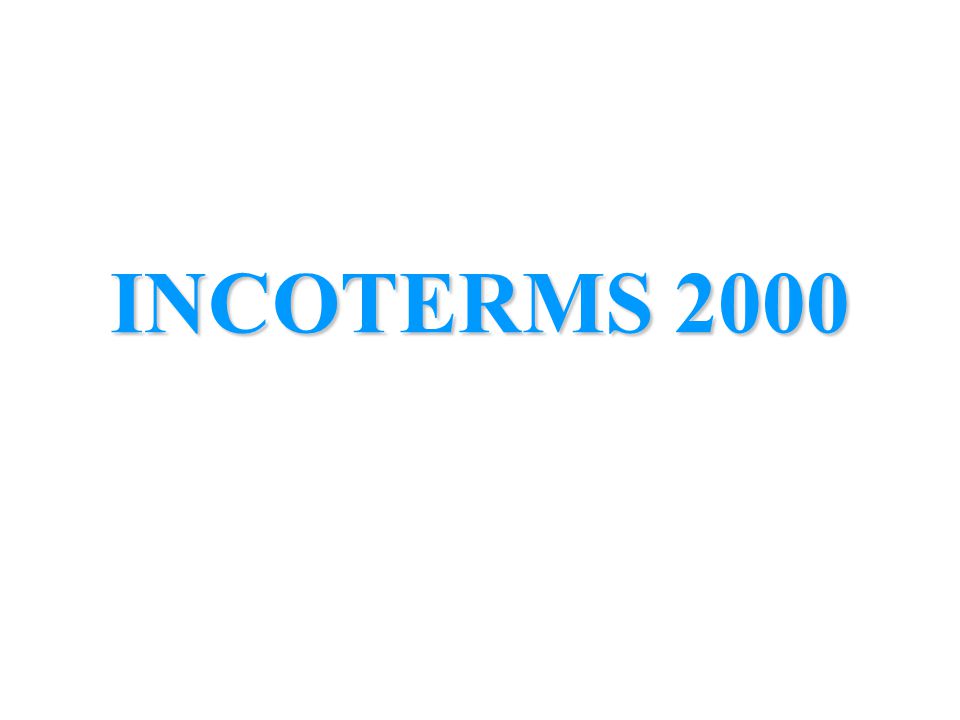 INCOTERMS 2000