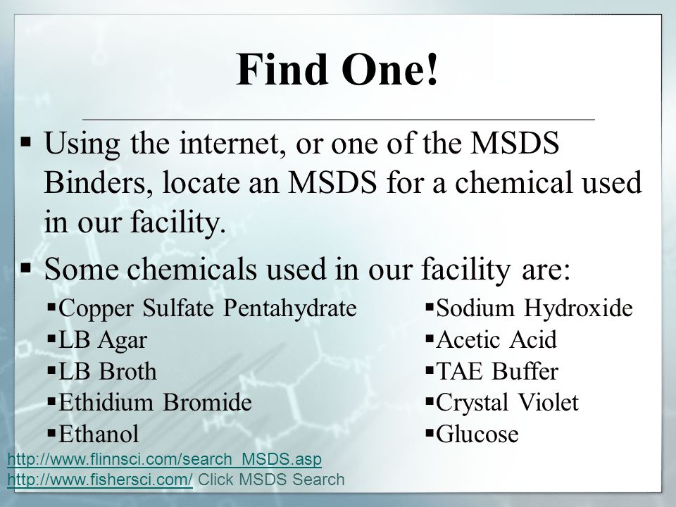 Worksheet Msds Worksheet biotech lab safety material data sheets hazards in the using internet or one of msds binders locate an