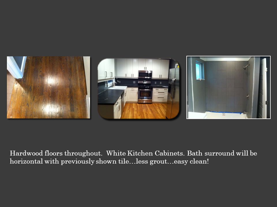 Hardwood floors throughout. White Kitchen Cabinets.